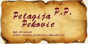 Pelagija Peković vizit kartica